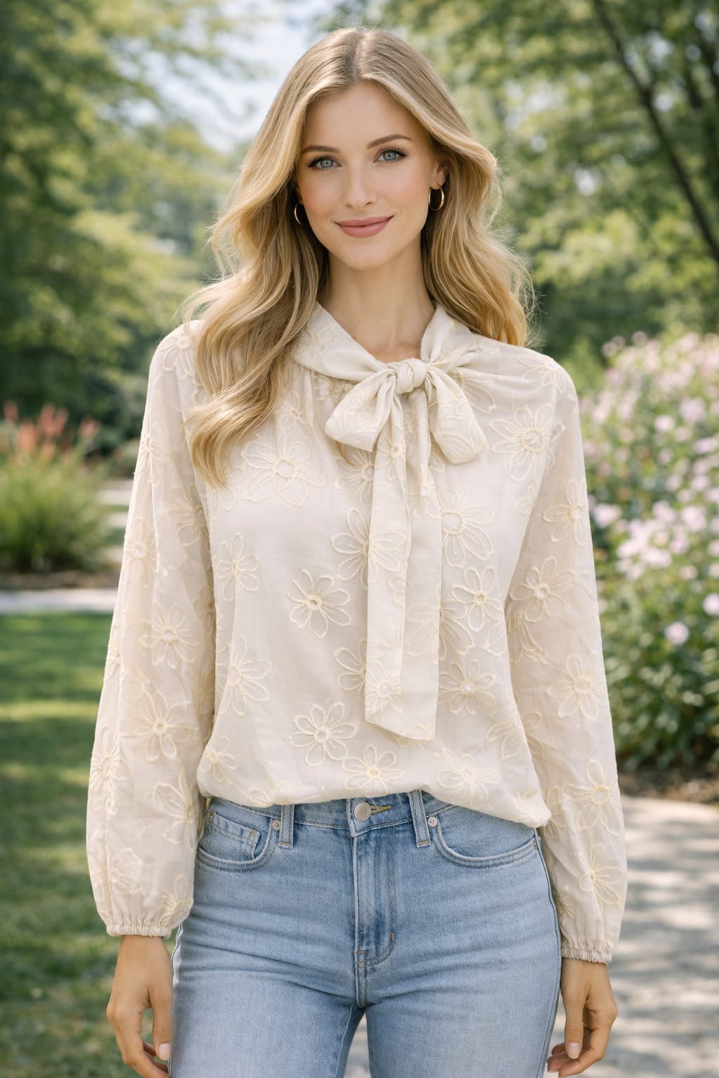 Embroiled Bow Top