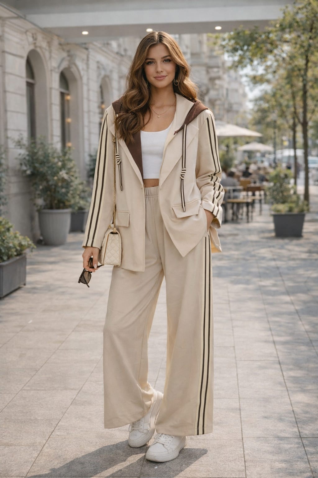 Hooded Stripe Blazer