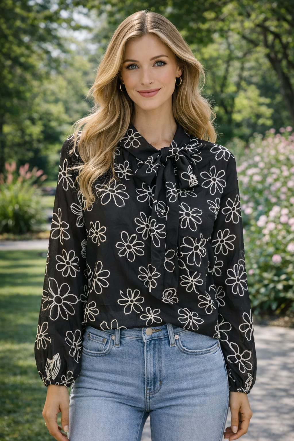 Embroiled Bow Top