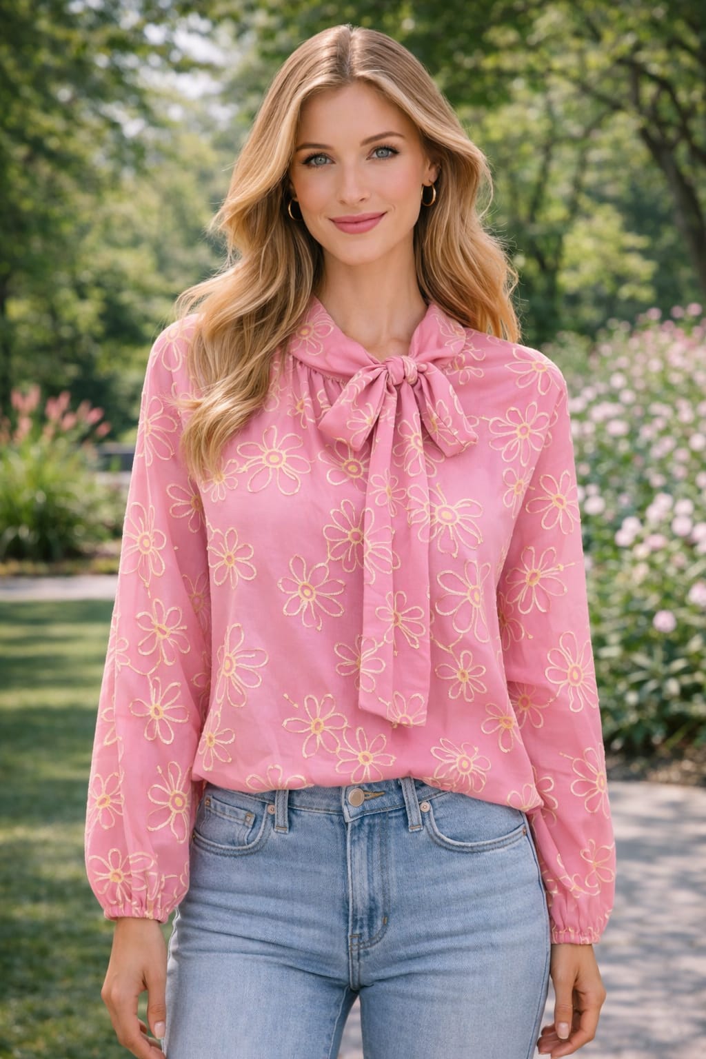 Embroiled Bow Top