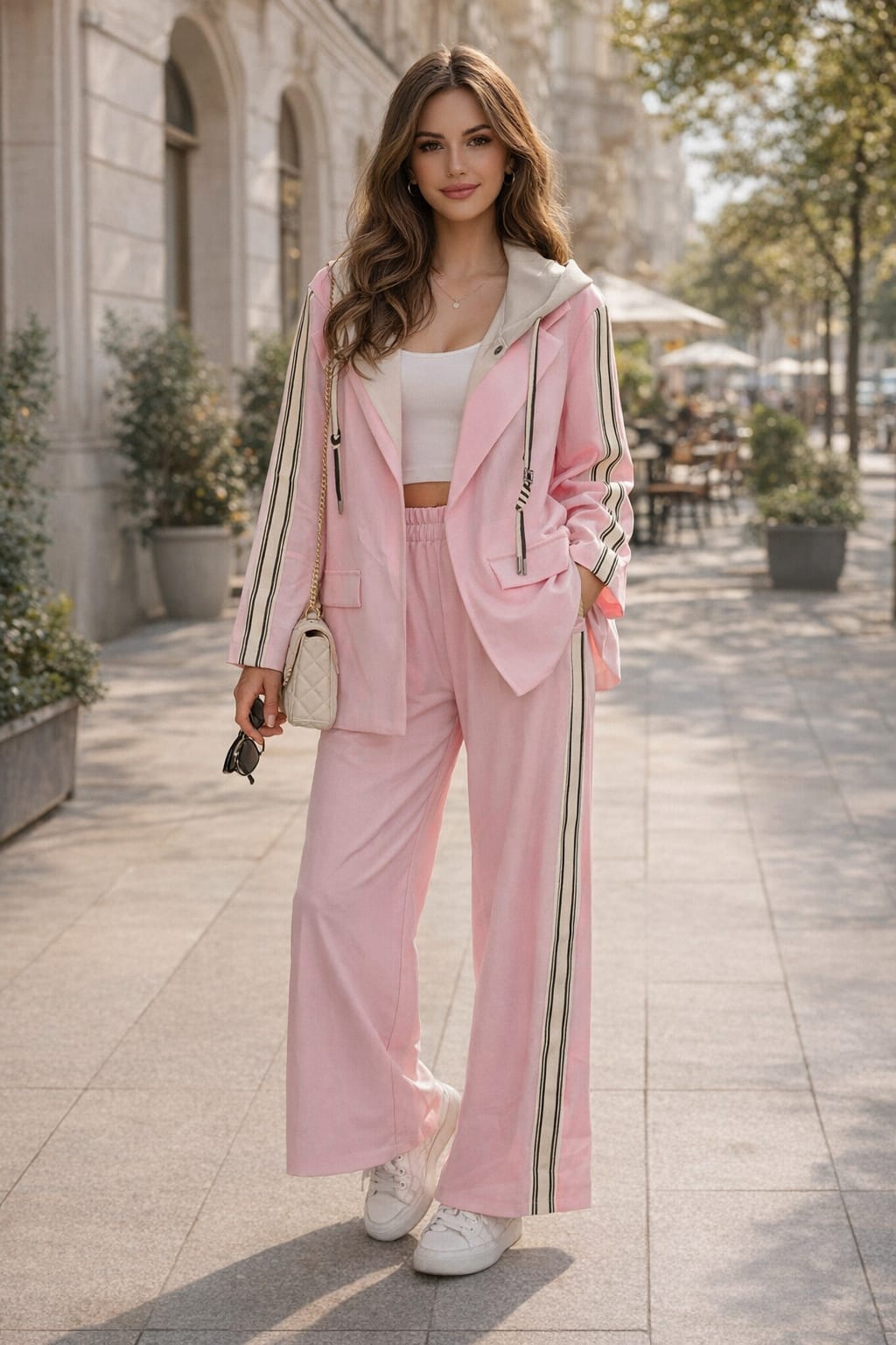 Hooded Stripe Blazer