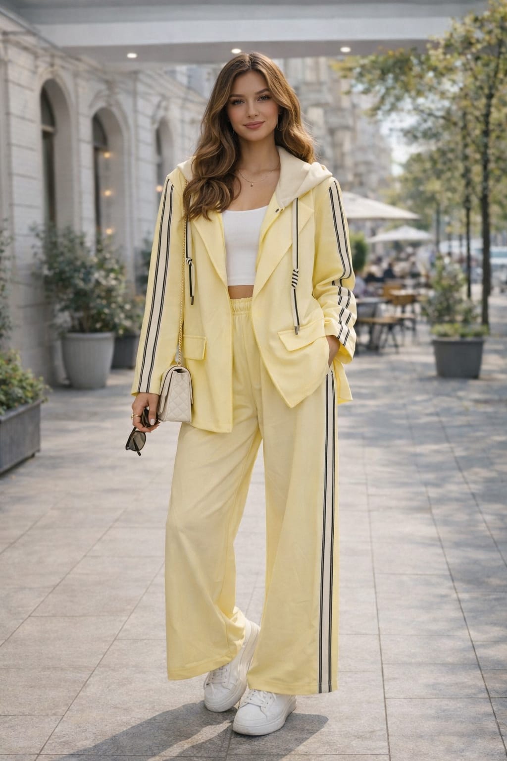 Hooded Stripe Blazer