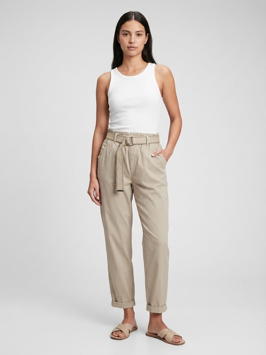 Cotton Belted magic Trousers - Mocha
