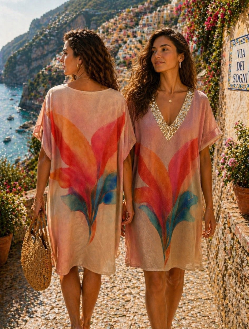Embellished Kaftan - Beige