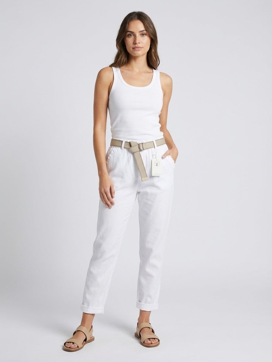 Cotton Belted magic Trousers - Dusty Rose